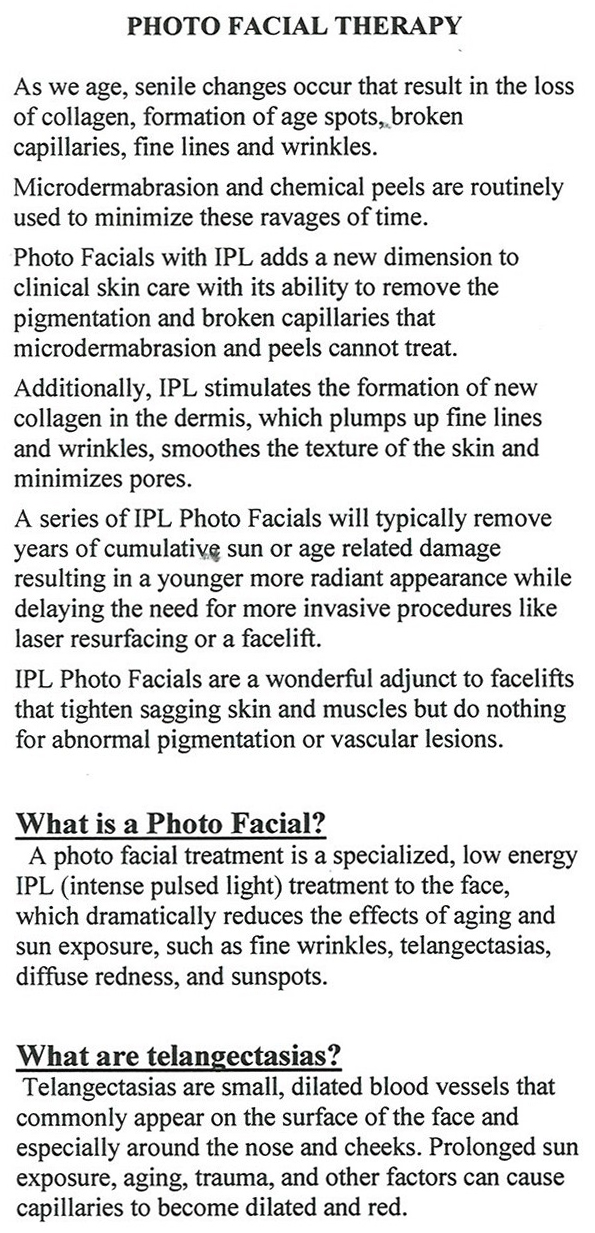  photo facial therapy 