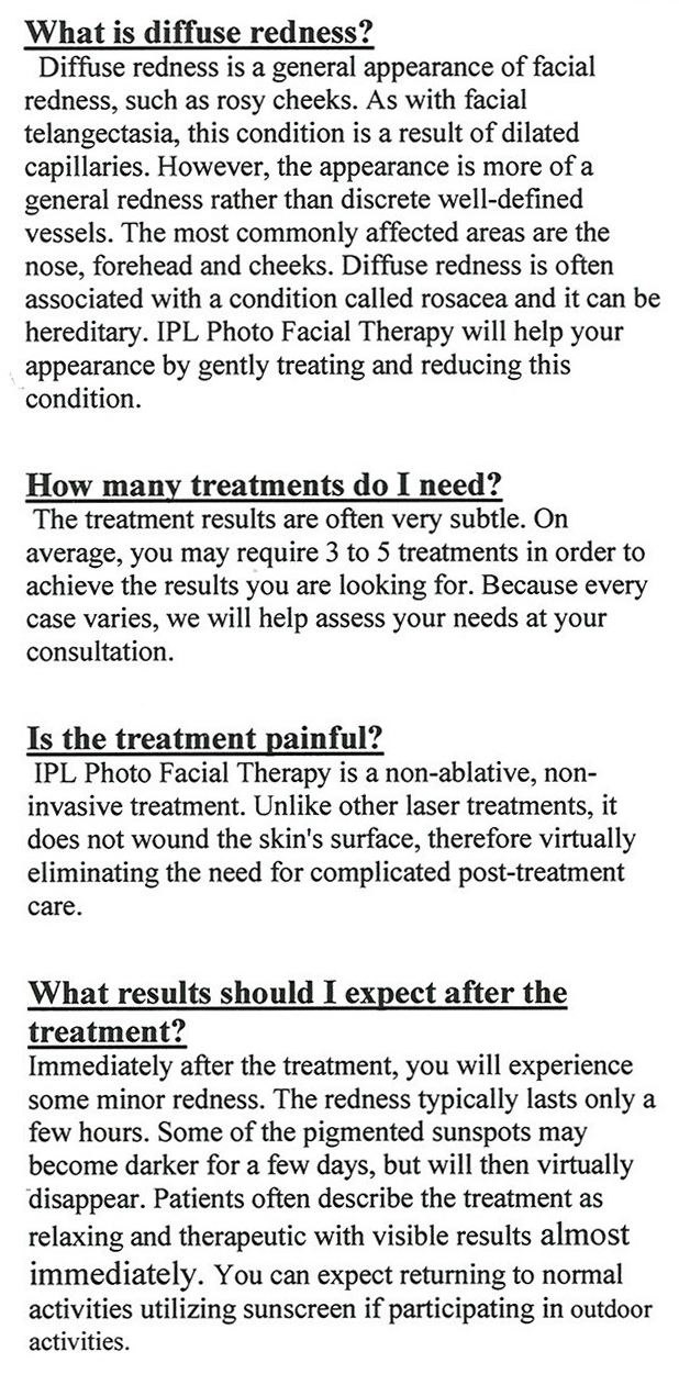  photo facial therapy 